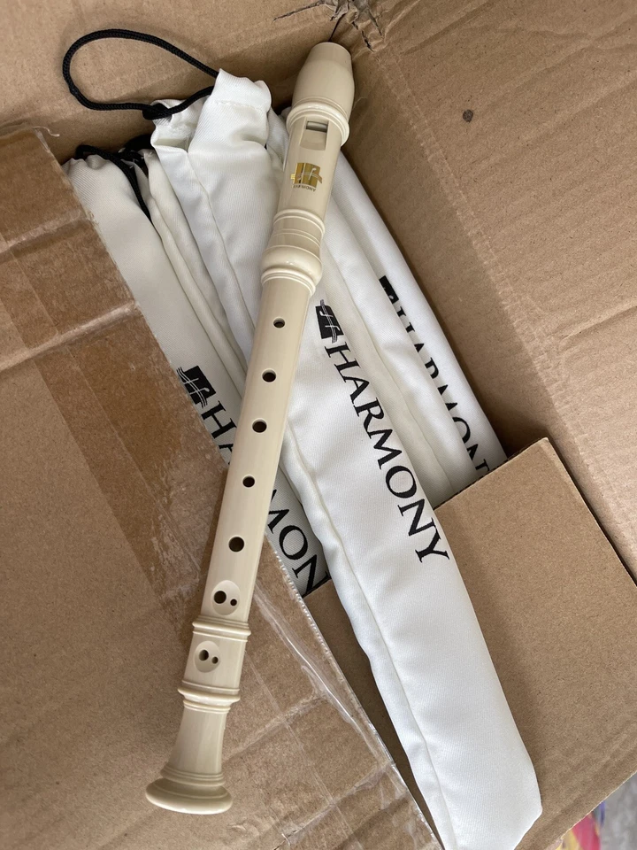 HARMONY SOPRANO RECORDER WITH STORAGE BAG! NEW with FINGERING CHART!