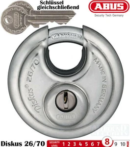 ABUS discus curtain lock disc lock slope lock 26/70 identical - Picture 1 of 17
