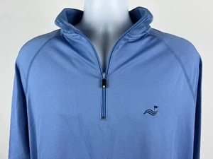 Footjoy 1/4 Zip Light Blue Pullover FJ Logo Large Stretch - Picture 1 of 5