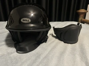 Bell Rogue Half Size Motorcycle Helmet with Muzzle Shield (Size L, Glossy Black) - Picture 1 of 4