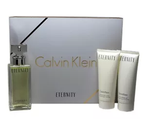 CALVIN KLEIN ETERNITY FOR WOMEN 3 PIECE GIFT SET EAU DE PARFUM SPRAY 100ML (D) - Picture 1 of 2