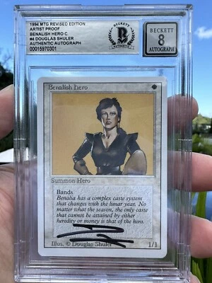 BENALISH HERO, ARTIST PROOF, REVISED, 1994 MTG, DOUGLAS SHULER, BAS 8 - Image 1 of 3