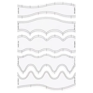 1 Set Quilting Ruler and Templates Acrylic Waves Ruler Quilting Templates for... - Picture 1 of 7