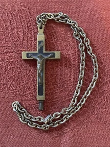 Germany Relic Crucifix Pendant Antique Reliquary Catholic Saints Cross - Picture 1 of 11