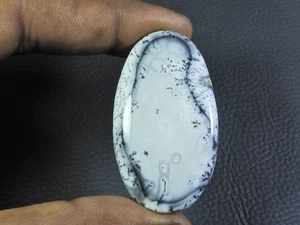 63Cts. Natural Dendrite Opal Oval Cabochon Loose Gemstone 27X48X06 MM - Bild 1 von 7