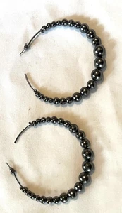 Damen Creolen 5 cm durchbohrt Perlen Metall versandkostenfrei - Bild 1 von 16