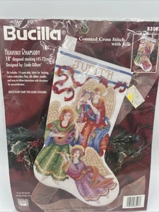 Vintage Heavenly Rhapsody 18" Strumpf Bucilla 83503 Kreuzstich mit Seide  - Bild 1 von 8