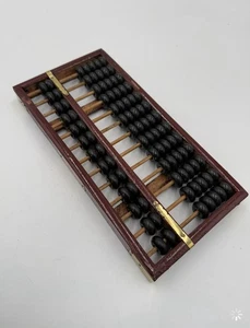 Vintage Holz Abakus mit Maker Tag - Retro Mid Century Zählwerkzeug, Antik - Bild 1 von 3