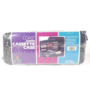 Vintage COAST Cassette Tape Carry Case Totes Holds 60 Gray BRAND NEW! SO RARE! - Picture 1 of 9