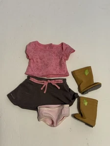 American Girl True Spirit Outfit mit rosa Unterwäsche Höschen Stiefel - Bild 1 von 9