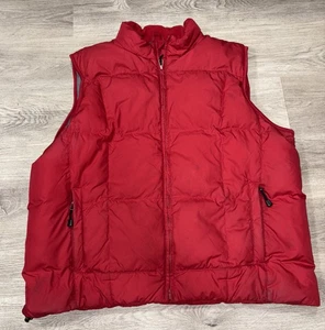 Eddie Bauer Vest Mens 2XL Down Puffer Goose Outdoor Hiking Red Full Zip Quilted - Picture 1 of 9