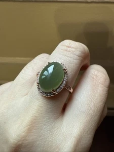 100% Untreated Gold Nephrite Jade Ring 純天然和田玉戒指 超潤 - Picture 1 of 2