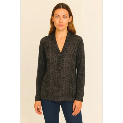 Cárdigan tejido Lauren Ralph Lauren para mujer L seda cachemir estampado animal Foto 1 de 4