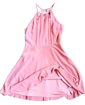 Express Apricot 锁孔吊带连衣裙女式 4 码内衬无腰带 — 第 1/4 张图片