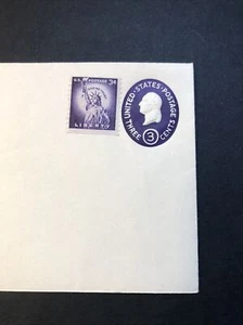 US Scott #1057, Single 1954 Liberty 3c With Washington Card. Unused. - Picture 1 of 8