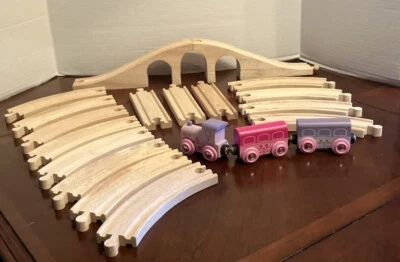 Lot Of Bigjigs Rail Wooden Track  Fairy Wooden Train Set Pieces And Train- READ - Image 1 of 4