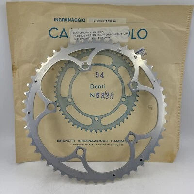 NOS VINTAGE Campagnolo CHORUS & ATHENA 135mm BCD 52-tooth Chainring Silver - Image 1 of 4