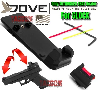 DOVE DOT ADAPTIVE MOUNTING SOLUTIONS DOVE Mounting Solutions for GLOCK RMSc Slide Sight Adapter W Front & Rear Sights