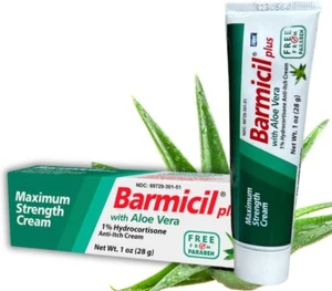 Plus Cream Skin Allergies Aloe Vera with 1% Hydrocortisone Maximum Strength Anti - Picture 1 of 9