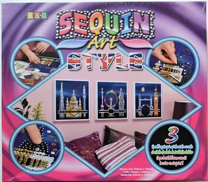 Paillettenbilder Sequin Art STYLE, 3er Set, je 25x25cm, London - Bild 1 von 3