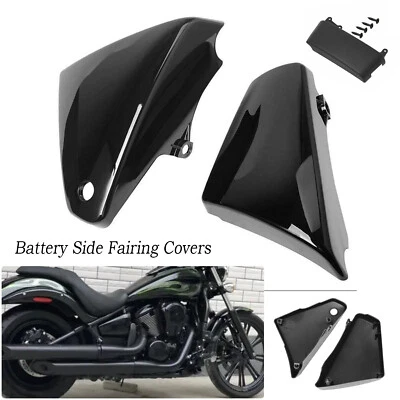 Gloss Black Battery Side Fairing Covers For Kawasaki Vulcan 900 VN900 2006-2020 Foto 1 de 4