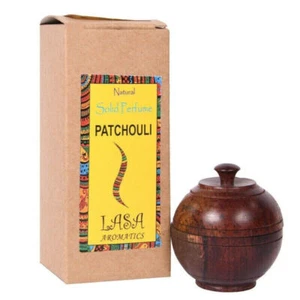 Lasa Patchouli Natural Solid Perfume And Long Lasting Fragrance In Wooden Jar