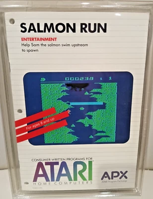 Salmon Run; Atari 400/800/XL/XE W/ Disk w/manual APX-20120; Plastic Cover - Image 1 of 2