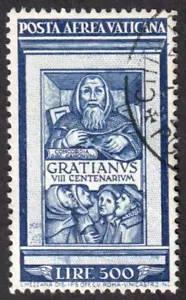 Vatican City 1951 Sc# C21 Used Air Mail - 8th Centenary of the Decretum Gratiani - Picture 1 of 2