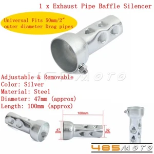 Motorcycle Exhaust Pipe DB Killer Baffle Silencer Universal Fit 50mm/2" Muffler - Picture 1 of 7