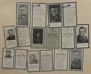 WW2 German Death Cards Sterbebild Group LOT #21 ~ Various Wehrmacht - Picture 1 of 2