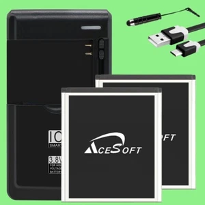 Large Power 2 x 2550mAh Spare Battery Charger for ZTE Warp 4G N9510 Boost Mobile - Picture 1 of 1