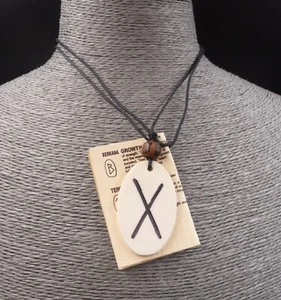 Collar colgante hueso de búfalo runa vikingo gebo - asociación - Imagen 1 de 3
