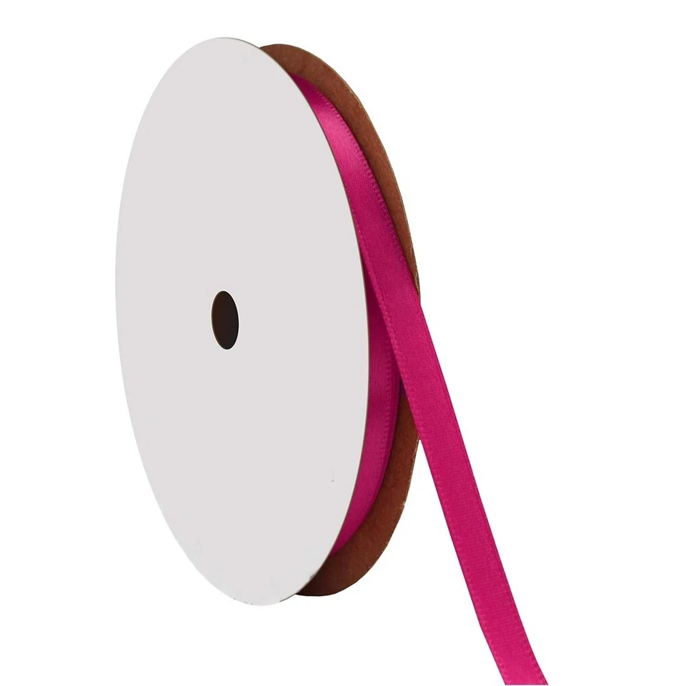 1/4" Wide Fuschia Double Faced Satin Ribbon - 100 Yards (SR011034) - Image 1 of 1