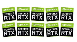 10 pcs original Nvidia GeForce RTX Sticker Case Badge Label Logo 17mm x 18mm - Picture 1 of 2