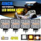4pcs 4"Inch LED Work Light Dual-Color Off Road Driving SUV ATV Reverse Fog Light