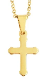 Akzent Edelstahl Anker Halskette mit Kreuz Edelstahlkette Edelstahlkarab IP-Gold - Bild 1 von 4
