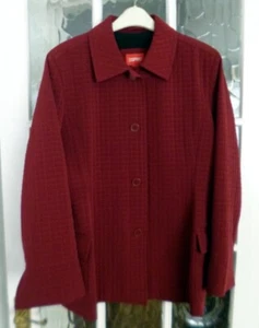 Damen Fleece gefütterte gesteppte Manteljacke dunkelrot Damen Größe Large L - NEU - Bild 1 von 12