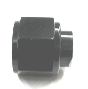 03 AN FEMALE FLARE CAP SHOW POLISHED BLACK anodized aluminum 1 per pkg  - Picture 1 of 2