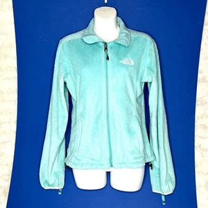 The North Face Women's Small Light Green Osito Fleece Full Zip Jacket CLEAN Sz S - Picture 1 of 6