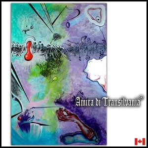 contemporary abstract art original artistic painting cyberpunk glaceon cell sky - Picture 1 of 24