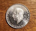1955 MEXICO 5 pesos, HIDALGO, pièce 72 % argent, AU-UNC 