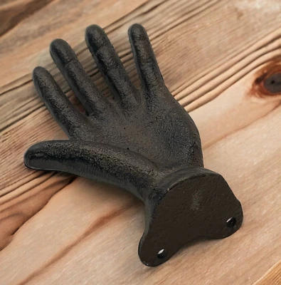 Cast Iron Hand Pull Rustic Paperweight Home Decor Holder Wall Mount Cottagecore - Image 1 of 4