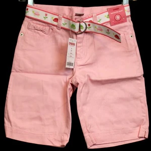 NWT 2010 Gymboree Tulip Garden Bermuda Shorts sz 9 Pink Ribbon Belt Bow Pocket - Picture 1 of 6