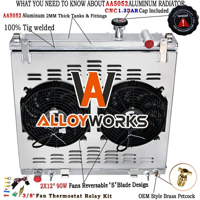 4 Row Aluminum Radiator Shroud Fan For 2005-2015 Nissan Armada Titan 5.6L AT Foto 1 de 4