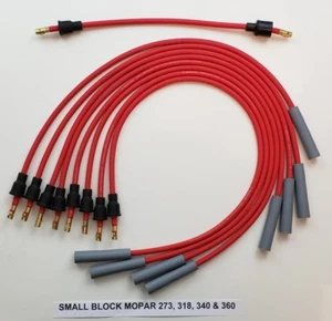 Cables de bujía MOPAR DODGE PLYMOUTH 273 318 340 360 ROJO 8 mm para tapa de puntos EE. UU. - Imagen 1 de 1