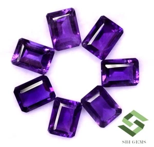 Natural Amethyst Octagon Cut 8x6 mm 10.25 CTS Lot 07 Pcs Calibrated Loose Gems - Picture 1 of 5