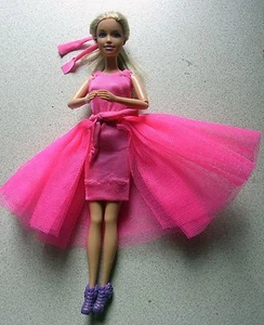 Barbie doll NO.35 Blonde hair with bright pink handmade dress & shoes - Picture 1 of 10