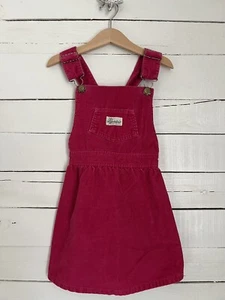 Vintage Girls CUTECUMBER Sz 5 Pink Jumper Overall Dress Corduroy USA Made - Picture 1 of 5