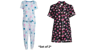 Secret Treasures Womens Shirt & Joggers/Short Pajama 2pc Set SZ 2X(18-20) Lot 2 - Picture 1 of 10