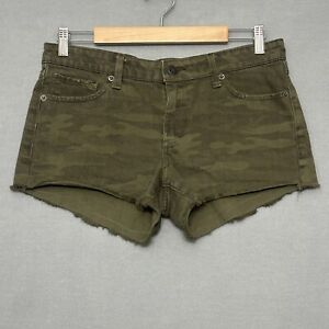Lucky Brand Womens Shorts 6 28 The Cut Off Green Camouflage Camo Casual Cut Offs